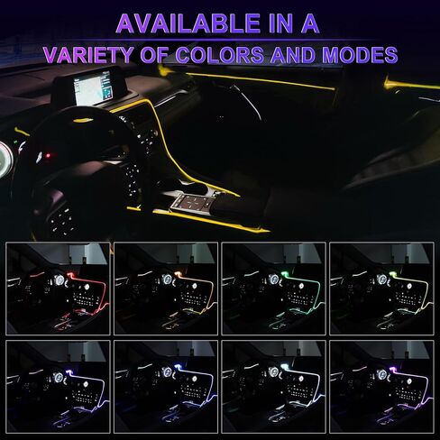 LivTee Car Led Interior Lights, Newest Two-Line Design 4pcs 48 LED Multi DIY Color Music Under Dash Car Lighting Waterproof Kits with Wireless Remote & APP Control, Car Charger Included in Saudi Arabia