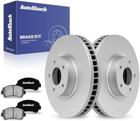 AutoShack 12.59 بوصة (319.8 مم) دوارات الفرامل الأمامية المطلية + استبدال وسادات الفرامل السيراميكية لـ 2009-2014 Nissan Maxima 2016-2020 Nissan Maxima 6-PC طقم فرامل ArmorStop in Kuwait