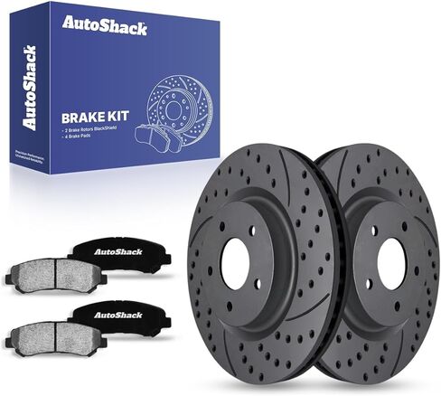 AutoShack 12.59" (319.8 mm) Front Vented Brake Rotors Coated + Ceramic Brake Pads Replacement for 2009-2014 Nissan Maxima 2016-2020 Nissan Maxima 6-PC Brake Kit ArmorStop in Saudi Arabia