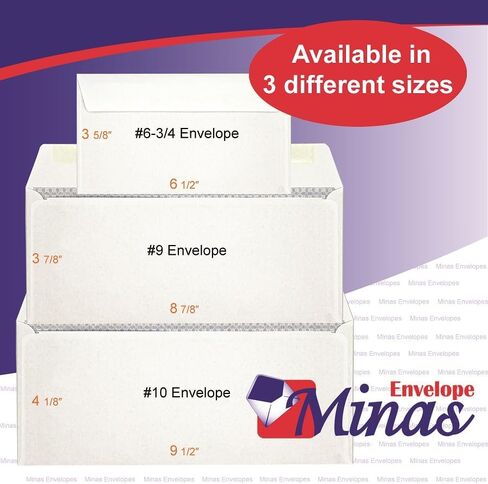 Minas Envelope No. 9 Business Envelope, Left Window, 3 7/8 x 8 7/8, Tinted, Gum Flap, 24lb. White (500 Envelopes.) in Saudi Arabia