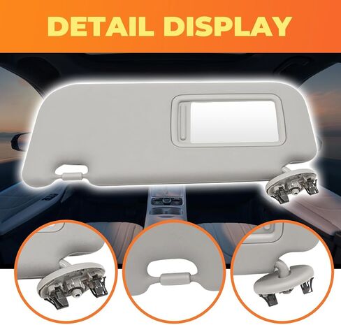 Gray Sun Visor Driver Side Compatible with Yaris 2007 2008 2009 2010 2011 74320-52810-B0 W/Mirror Front Left Side in Saudi Arabia