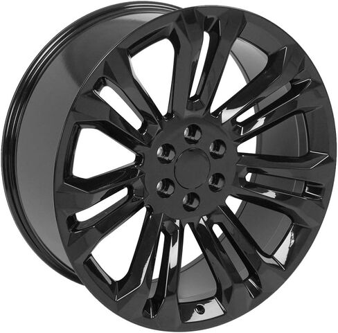OE Wheels CV43B 24 Inch Rim Fits Silverado 1500 Style 6x139.7 24x10 Gloss Black - Hollander 5666 (1) in Saudi Arabia