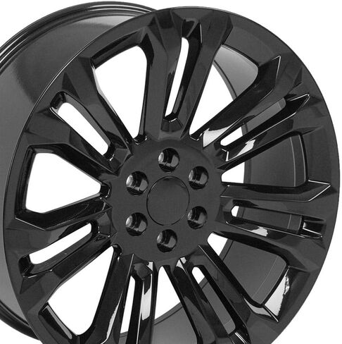 OE Wheels CV43B 24 Inch Rim Fits Silverado 1500 Style 6x139.7 24x10 Gloss Black - Hollander 5666 (1) in Saudi Arabia