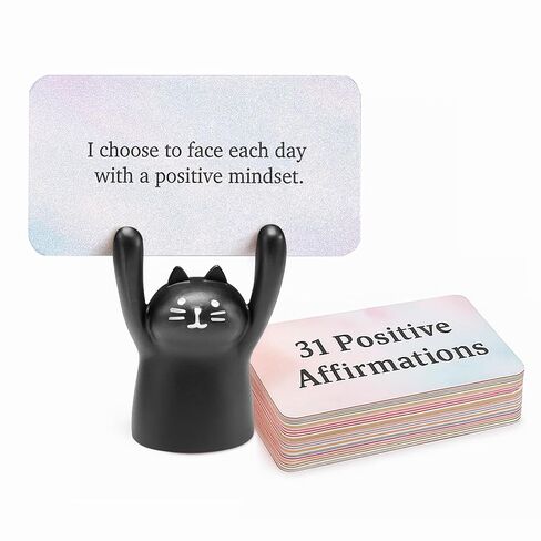 SWITHOM Affirmation Card Deck for Women, Positive Affirmation Cards with Holder, Self Care Gift, Gift for Her, Motivational & Mindful Daily Cards, Midlife Manifestation Gift (Black-Cat) in Saudi Arabia