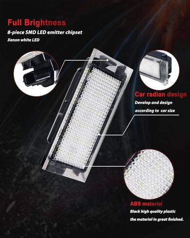 2 قطعة أبيض 18-SMD 6000K LED أضواء العلامات أضواء لوحة الترخيص الخلفية ل 2016-2019 W453 Smart Fortwo in Kuwait