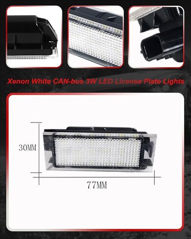 2 قطعة أبيض 18-SMD 6000K LED أضواء العلامات أضواء لوحة الترخيص الخلفية ل 2016-2019 W453 Smart Fortwo in Kuwait