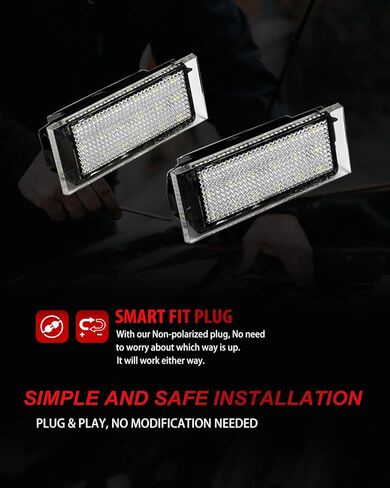 2 قطعة أبيض 18-SMD 6000K LED أضواء العلامات أضواء لوحة الترخيص الخلفية ل 2016-2019 W453 Smart Fortwo in Kuwait