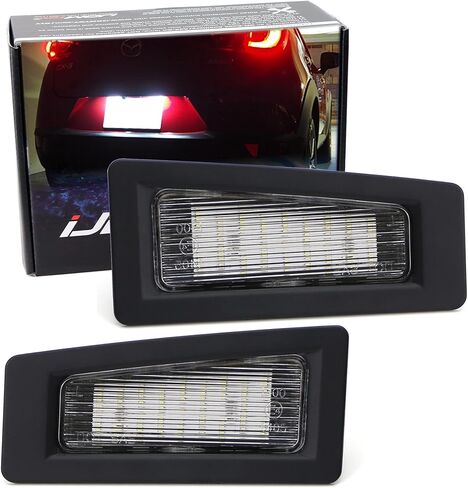 مجموعة إضاءة لوحة ترخيص LED كاملة 3 وات من iJDMTOY OEM-Fit متوافقة مع 2014-2018 Mazda3، 2016-up Mazda CX-3، مدعومة بـ 18-SMD Xenon White LED in Saudi Arabia