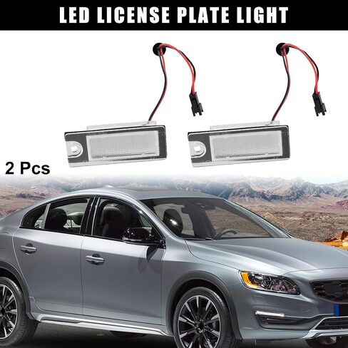X AUTOHAUX 2pcs LED License Plate Light Car Number Lamp Replacement White Light for Volvo V70 2001-2007 CX70 2001-2006 S60 2001-2006 S80 1999-2006 in Saudi Arabia