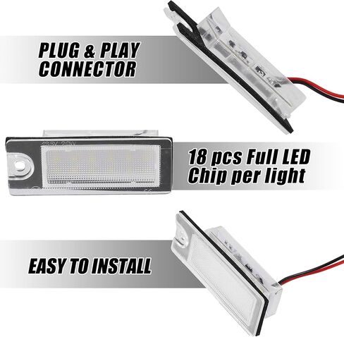 X AUTOHAUX 2pcs LED License Plate Light Car Number Lamp Replacement White Light for Volvo V70 2001-2007 CX70 2001-2006 S60 2001-2006 S80 1999-2006 in Saudi Arabia