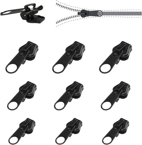 12 Piece 3 Sizes Metal Universal Instant Fix Zipper Repair Kit - Replacement Zip Slider Teeth Spare Parts in Saudi Arabia