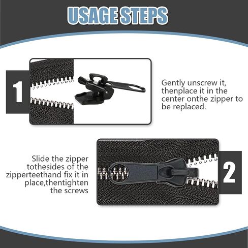 12 Piece 3 Sizes Metal Universal Instant Fix Zipper Repair Kit - Replacement Zip Slider Teeth Spare Parts in Saudi Arabia
