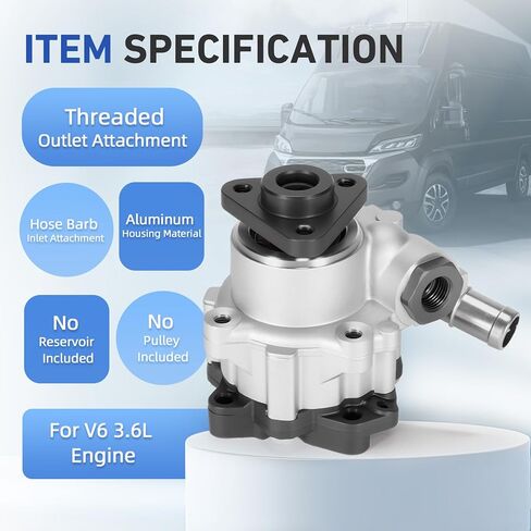 مضخة توجيه كهربائية جديدة تمامًا، تناسب 2014-2022 Ram ProMaster 1500/2500/3500 V6 3.6L - استبدال 20-1075، 201075، 7693955294، 68214885AA، 53187704، 97291M مضخة مساعدة الطاقة/مضخة ريشة in Kuwait