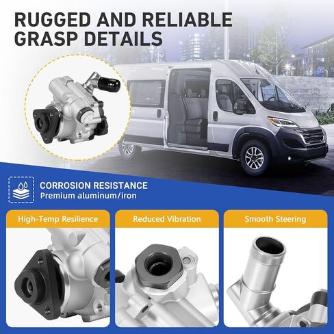 مضخة توجيه كهربائية جديدة تمامًا، تناسب 2014-2022 Ram ProMaster 1500/2500/3500 V6 3.6L - استبدال 20-1075، 201075، 7693955294، 68214885AA، 53187704، 97291M مضخة مساعدة الطاقة/مضخة ريشة in Kuwait