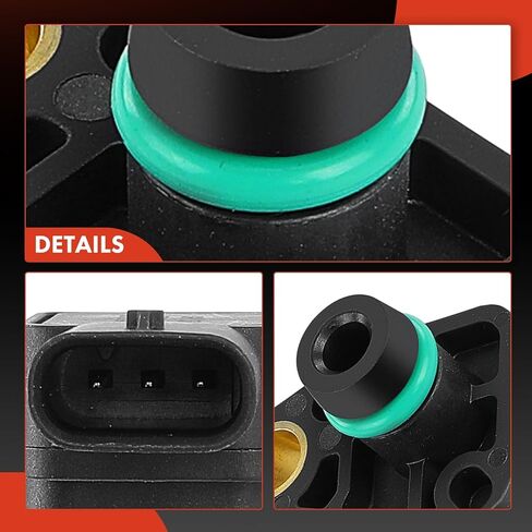 A-Premium Manifold Pressure (MAP) Sensor [3 Pins] Compatible with Chevrolet Spark 2016-2022 1.4L, Volt 2016-2019 1.5L & Cadillac ATS 2016-2018 3.6L, Replace# 1235140 in Saudi Arabia
