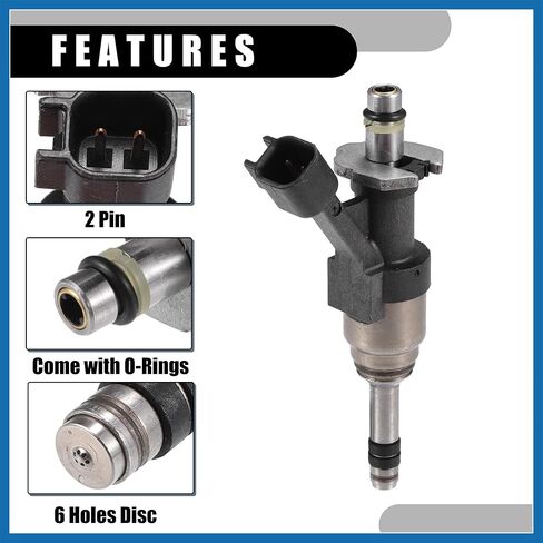 Fuel Injector - Car Inner 6 Holes Engnie Fuel Injectors - for Chevrolet Silverado 1500 2500 2014-2018 Metal Black - 1 Pc Item Replacement in Saudi Arabia