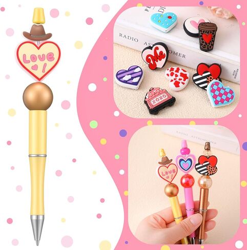 VioraWhite 48 Pcs Christmas Silicone Focal Beads for Beaded Pens Christmas Silicone Beads Charm Keychain Lanyard Kit for Beadable Items Keychains Bracelet Necklace DIY Jewelry Making in Saudi Arabia