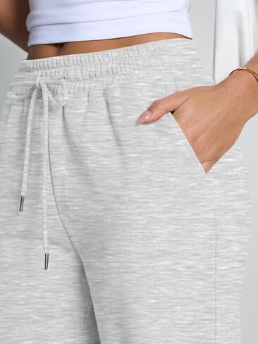 Trendy Queen Womens Wide Leg Sweatpants High Waisted Baggy Lounge Pants Drawstring Athletic Flared Joggers with Pockets in Kuwait