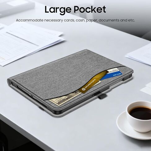 Fintie Multi-Angle Viewing Case for Samsung Galaxy Tab A11+/ A9+ 11 Inch | Front Card Pocket, Vegan Leather Exterior, Scratch-Free Microfiber, Auto Wake/Sleep, for Business Travel, Turquoise in Kuwait