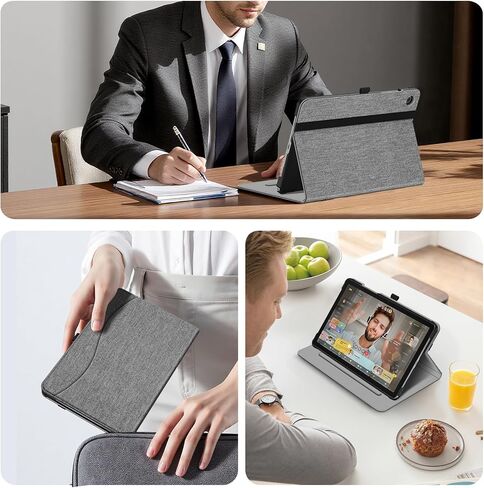 Fintie Multi-Angle Viewing Case for Samsung Galaxy Tab A11+/ A9+ 11 Inch | Front Card Pocket, Vegan Leather Exterior, Scratch-Free Microfiber, Auto Wake/Sleep, for Business Travel, Turquoise in Kuwait