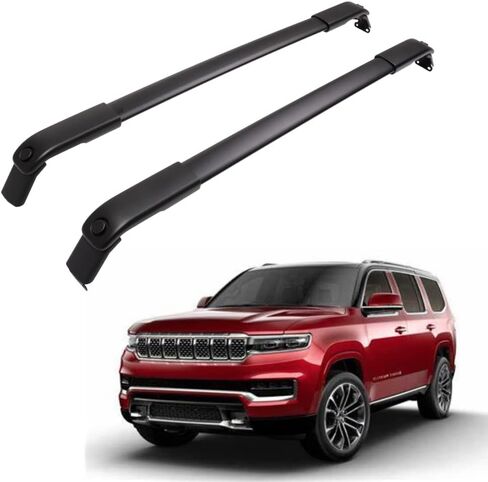 Cross Bars Fit for Jeep Grand Wagoneer 2022 2023 2024 2025 Roof Rack Side Rails Luggage Kayak Canoe Bike (Black) in Saudi Arabia