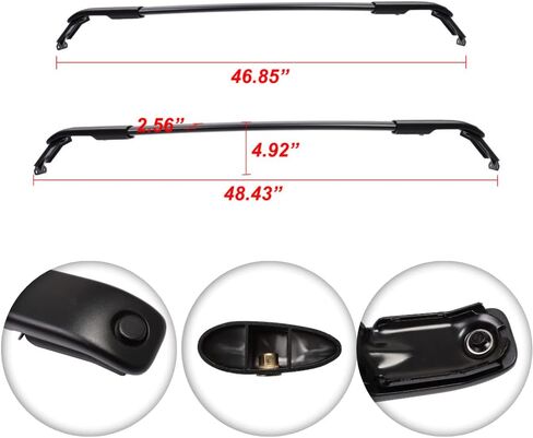 Cross Bars Fit for Jeep Grand Wagoneer 2022 2023 2024 2025 Roof Rack Side Rails Luggage Kayak Canoe Bike (Black) in Saudi Arabia
