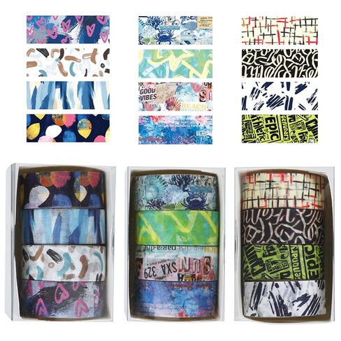 YUBBAEX 12 Rolls Artistic Expression Washi Tape Set Fine Arts Masking Tape Retro Plants Decorative for DIY Crafts, Bullet Journal Supplies, Planners, Scrapbook, Card/Gift Wrapping (3-Retro Notes) in Saudi Arabia