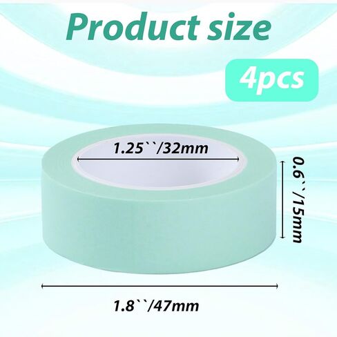 4 Rolls Green Washi Tape 32 Ft Mint Washi Tape Decorative Masking Tapes Self-Adhesive Duct Craft Tapes for Packaging Decor Journals Scrapbooks Planners DIY Gift in Saudi Arabia