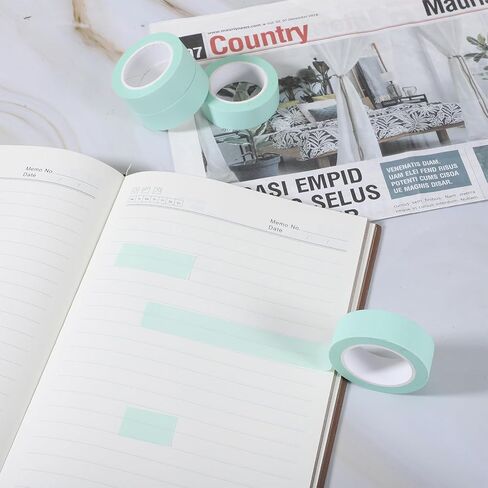 4 Rolls Green Washi Tape 32 Ft Mint Washi Tape Decorative Masking Tapes Self-Adhesive Duct Craft Tapes for Packaging Decor Journals Scrapbooks Planners DIY Gift in Saudi Arabia