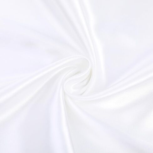 Satin Fabric by The Yard 60 Inch Wide Soft Silky Charmeuse Satin Fabric Soft Cloth Fabric Bridal Dress, Wedding Decorations, Crafts, Sewing, Draping, DIY Apparel Crafts (White, 1 Yard) in Saudi Arabia
