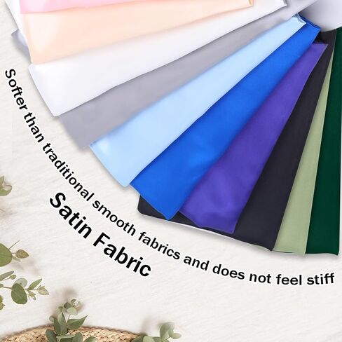 Satin Fabric by The Yard 60 Inch Wide Soft Silky Charmeuse Satin Fabric Soft Cloth Fabric Bridal Dress, Wedding Decorations, Crafts, Sewing, Draping, DIY Apparel Crafts (White, 1 Yard) in Saudi Arabia