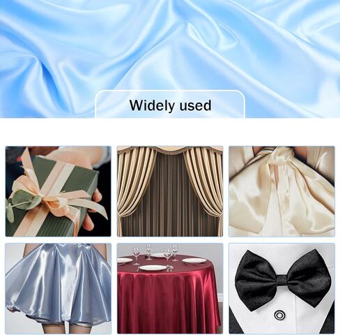 Satin Fabric by The Yard 60 Inch Wide Soft Silky Charmeuse Satin Fabric Soft Cloth Fabric Bridal Dress, Wedding Decorations, Crafts, Sewing, Draping, DIY Apparel Crafts (White, 1 Yard) in Saudi Arabia