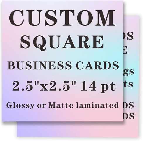 Custom Square Business Cards Customizable - Use for product tags, coupons, box inserts - 2.5"x2.5" 14 pt Glossy or Matte laminated (100) in Saudi Arabia
