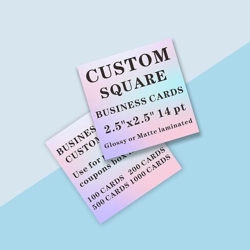 Custom Square Business Cards Customizable - Use for product tags, coupons, box inserts - 2.5"x2.5" 14 pt Glossy or Matte laminated (100) in Saudi Arabia