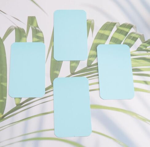 100 Pcs Mini Cards Blank Small with Round Corner Cardboard Flash Word Message Notes Business Index Tags Greeting Card for Language Learning Art Craft Supplies (White) in Saudi Arabia
