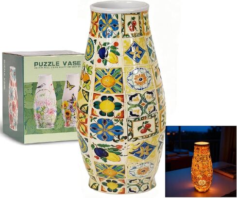 3D Puzzles Vase for Adults, LED 3D Puzzle Vase Sunflowers, Crafts for Adults DIY Unique Gifts for Home Decor Housewarming Christmas Mother's Day in Saudi Arabia