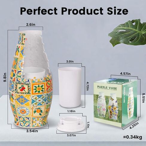 3D Puzzles Vase for Adults, LED 3D Puzzle Vase Sunflowers, Crafts for Adults DIY Unique Gifts for Home Decor Housewarming Christmas Mother's Day in Saudi Arabia