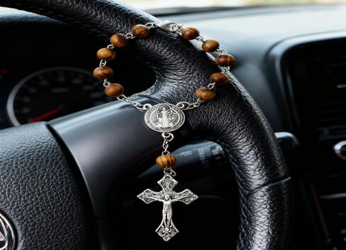 A Prayer Bead Bracelet Designed for Christian Believers, Car Steering Wheel Hanging Beads, car Crosses, car Rearview Mirror Suspension Accessories Decoration, Christian Gifts in Saudi Arabia