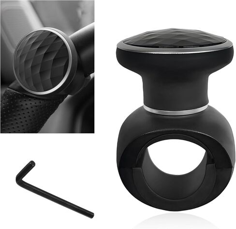 Steering Wheel Knob Spinner, Non-Slip Turning Assist Knob Driving Power Handle with Metal Ball Bearing, Smooth 360 Degree Rotation Steering Wheel Spinner for Car Truck Boat in Saudi Arabia