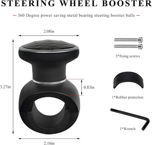 Steering Wheel Knob Spinner, Non-Slip Turning Assist Knob Driving Power Handle with Metal Ball Bearing, Smooth 360 Degree Rotation Steering Wheel Spinner for Car Truck Boat in Saudi Arabia