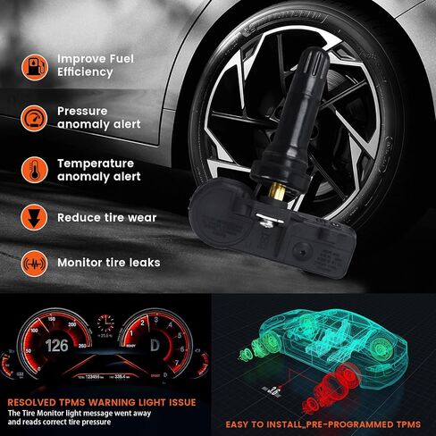 مجموعة من 1 مستشعر مراقبة ضغط الإطارات TPMS 315 ميجاهرتز متوافق مع Lion Outback B9 Chipeng OEM - يستبدل # 28103AG00A in Kuwait
