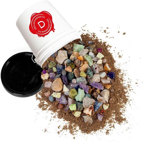 Declan's Mining Bucket, 1 Gallon Raw Stone Collection with 16 Crystal Types, 4+ lbs, Includes Identification Chart in Saudi Arabia