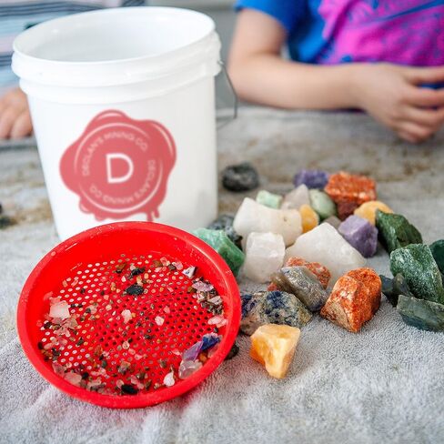 Declan's Mining Bucket, 1 Gallon Raw Stone Collection with 16 Crystal Types, 4+ lbs, Includes Identification Chart in Saudi Arabia