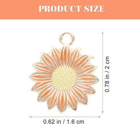 30Pcs Sunflower Charms for Jewelry Making Diy Pendants Keychain Charms Craft Supplies for Bracelets Necklaces in Saudi Arabia