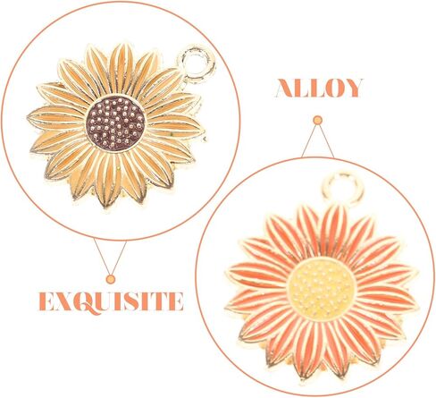 30Pcs Sunflower Charms for Jewelry Making Diy Pendants Keychain Charms Craft Supplies for Bracelets Necklaces in Saudi Arabia