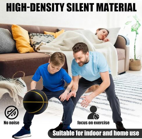 WAYNHUI كرة السلة الرسمية الصامتة مقاس 7 (29.5 بوصة) كرة السلة الإسفنجية الجديدة المحززة بدون هواء للمراوغة الهادئة والتدريب الداخلي in Kuwait