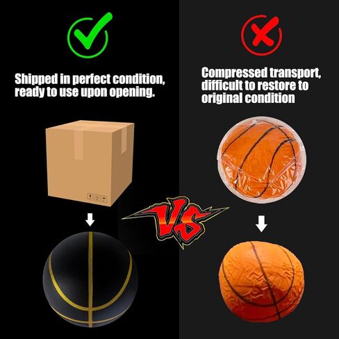 WAYNHUI كرة السلة الرسمية الصامتة مقاس 7 (29.5 بوصة) كرة السلة الإسفنجية الجديدة المحززة بدون هواء للمراوغة الهادئة والتدريب الداخلي in Kuwait