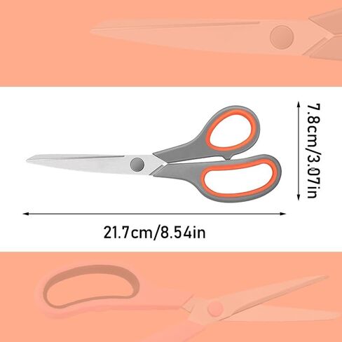 Generic Basics Scissors, 8.5 Inch General Purpose 3 Pack, Extra Sharp Stainless Steel Blades, Comfort-Grip, Ambidextrous, Orange in Saudi Arabia