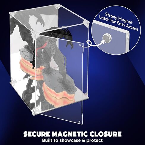 Premium Acrylic Display Case – 8" x 8" x 12" Crystal-Clear Showcase with Magnetic Door, Mirrored Back & Base, UV-Protected Dust-Free Display Box for Collectibles in Saudi Arabia