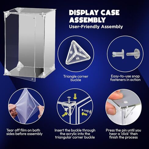 Premium Acrylic Display Case – 8" x 8" x 12" Crystal-Clear Showcase with Magnetic Door, Mirrored Back & Base, UV-Protected Dust-Free Display Box for Collectibles in Saudi Arabia